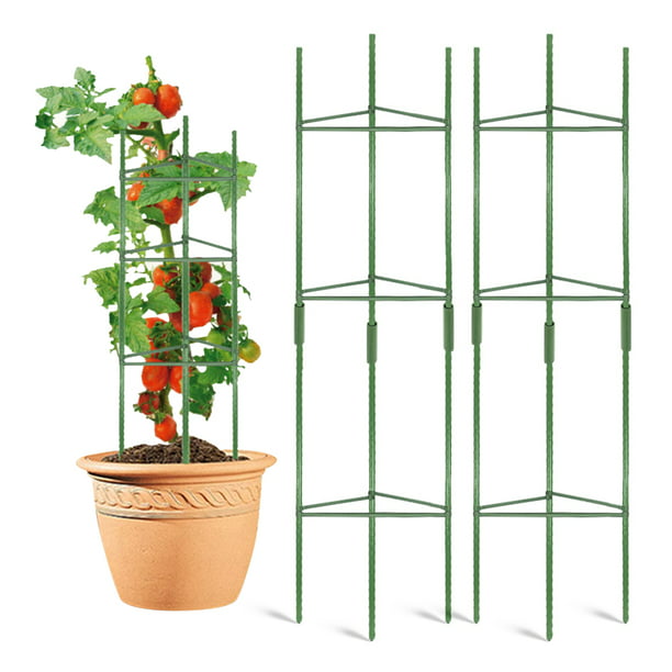 3x Steel garden,tomato support,climbing plants ties,herbs,stakes/rods/PE coated